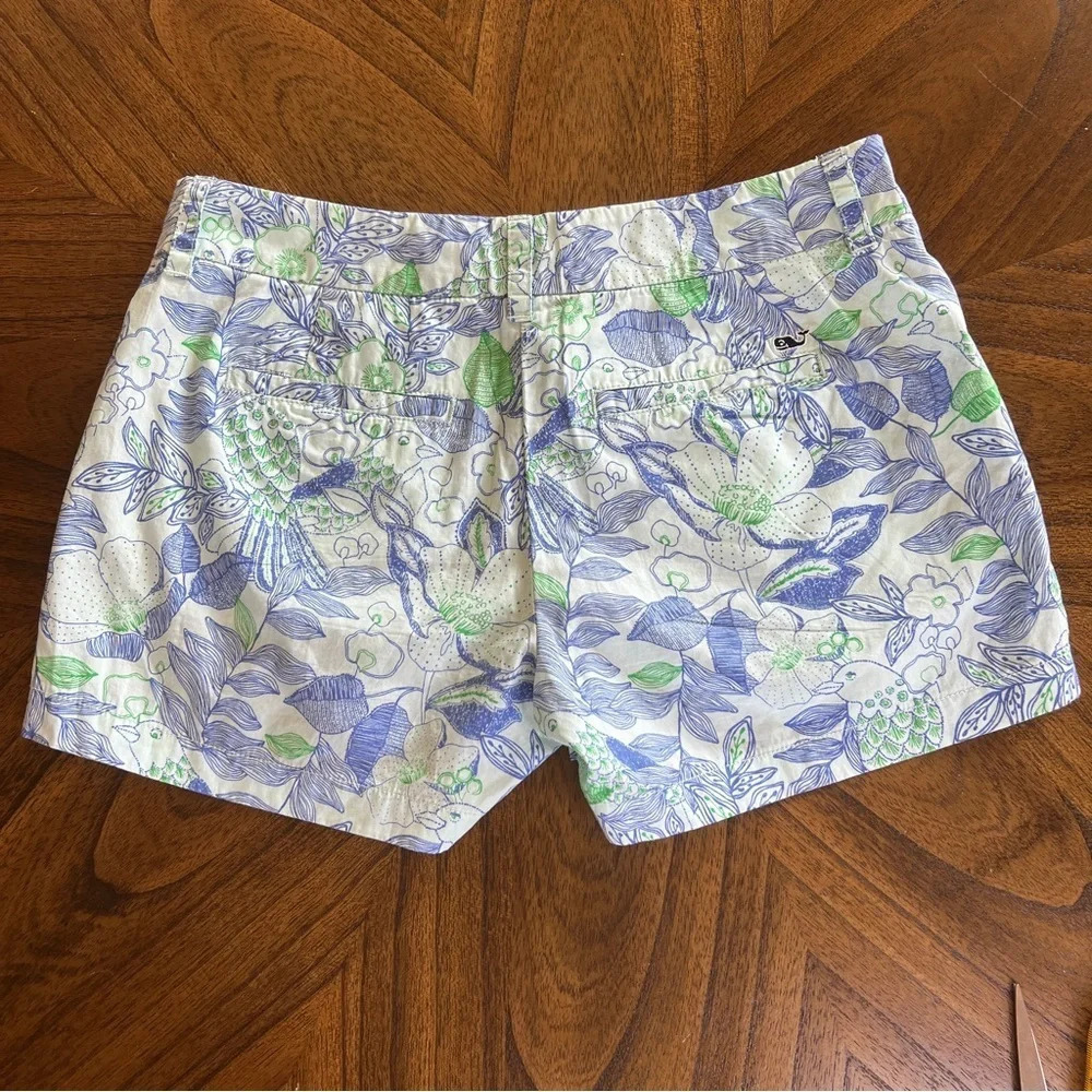 Vineyard Vines Size 0 Cordia Floral Dayboat Shorts Blue Green White Wintermint - Picture 5 of 9